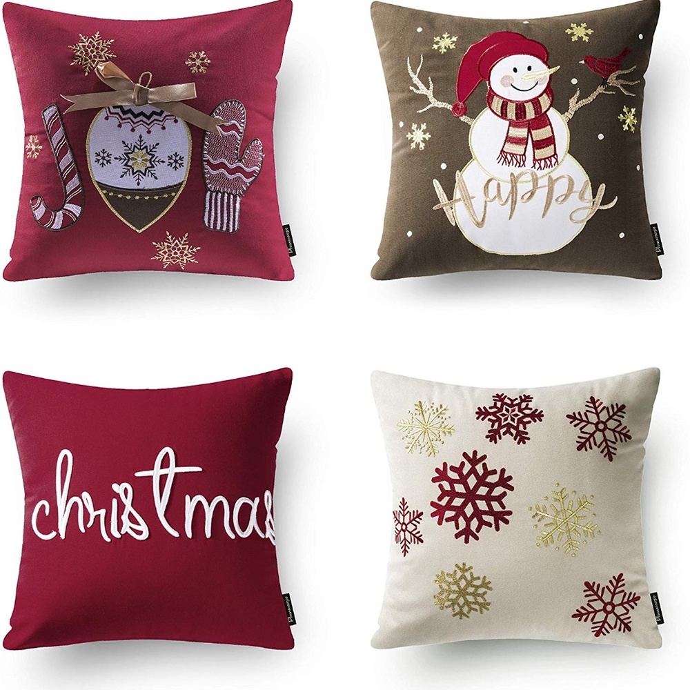 4 Christmas Pillow Covers Decor